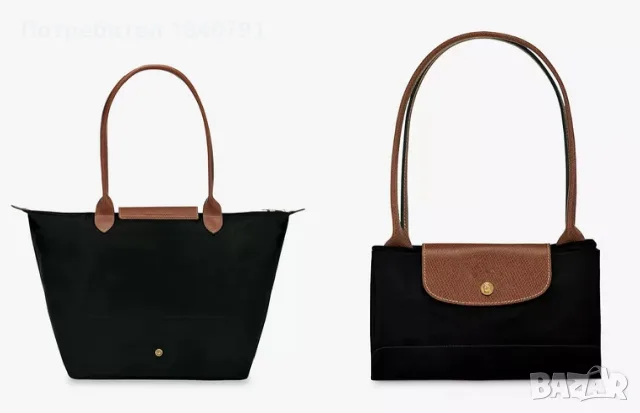 НОВА Longchamp – класическа, черна, L, дълги дръжки, снимка 16 - Чанти - 56605262