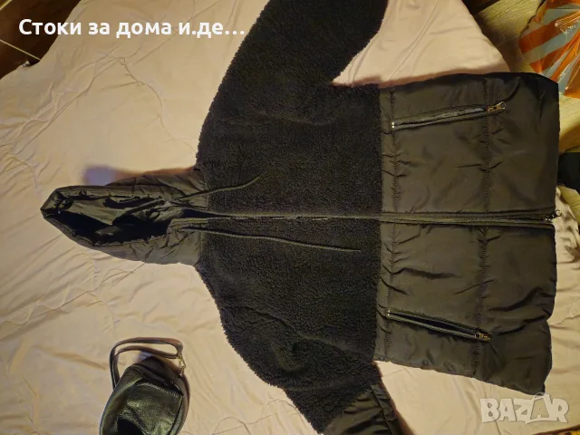 Черно яке дълго плюшено, снимка 4 - Якета - 56566596