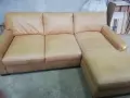 Кожен ъглов диван, снимка 1