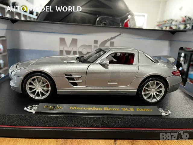Колекционерски модел метална количка MERCEDES-BENZ SLS AMG 1:18 МАISTO 44.90 €