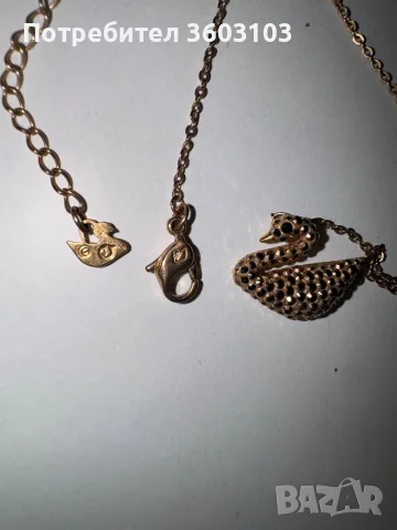Swarovski златисто колие, снимка 2 - Колиета, медальони, синджири - 56718036
