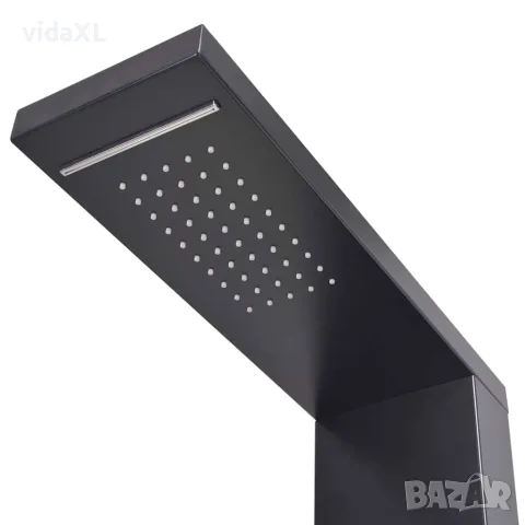 vidaXL Система душ панел от алуминий, черна, снимка 4 - Душове - 56146030