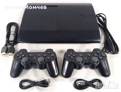  Хакнат PlayStation 3 Super Slim – 500 GB + 2 оригинални джойстика + много игри!