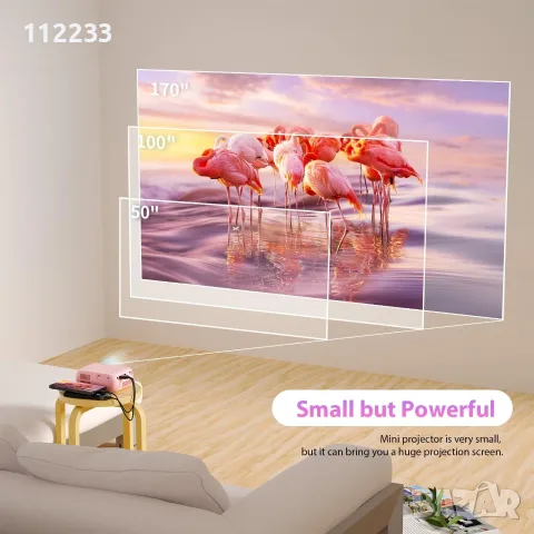 LED Projector+преносим екран 120 инча!! НОВИ!, снимка 9 - Плейъри, домашно кино, прожектори - 56624256