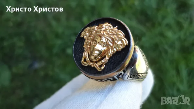 Сребърен мъжки масивен пръстен в изящен античен стил