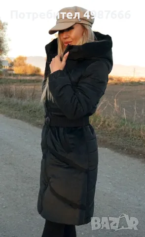 Дълго дамско яке   100% полиестер , снимка 2 - Якета - 56626303