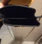 Ест кожа чанта с два капака и две дръжки, снимка 3