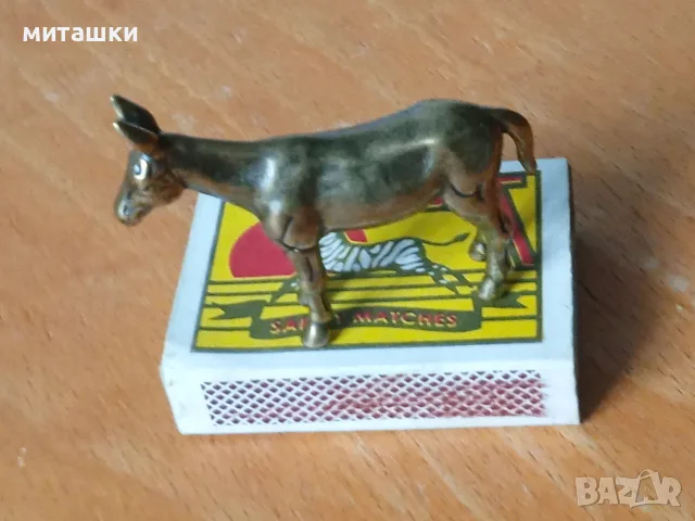 Бронзова фигурка магаре, снимка 6 - Статуетки - 56621354