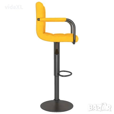 vidaXL Бар табуретки, 2 бр, горчица, кадифе, снимка 6 - Столове - 56147010