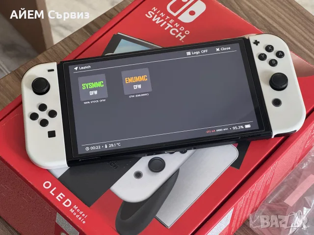 Nintendo Switch Oled с поставен чип и 256GB