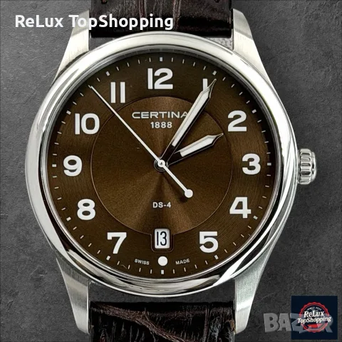 Certina DS-4 Quartz – Кафяво-кехлибарен циферблат (Пълен комплект) Мъжки часовник 