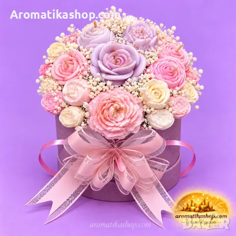 „Rosé Amour“ – Луксозен ароматен букет, снимка 9 - Декорация за дома - 56682011