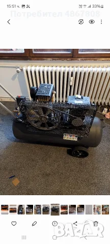бутален компресор REM POWER 100 л, снимка 2 - Компресори - 56707938