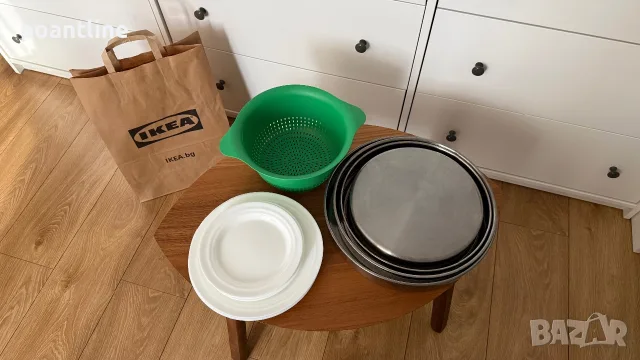 Комплект основни и десертни чинии IKEA, тави за печене