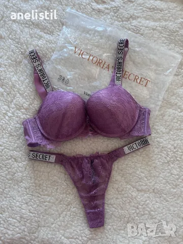 Нов дантелен комплект Victoria’s Secret – сутиен 80C и бикини L