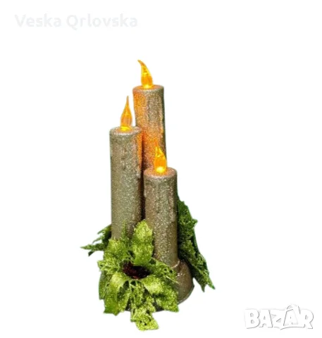 Коледна магия с три бляскави LED свещи, снимка 7 - Лед осветление - 56725938