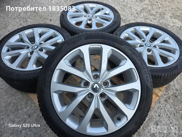 Лети джанти 17ки 5х114.3 Renault + летни гуми 225/45/17 Pirelli