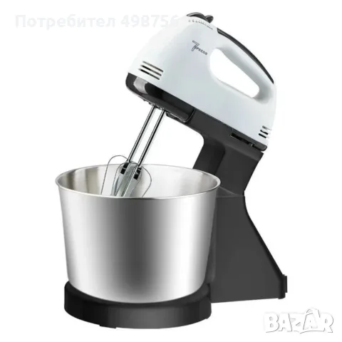 Планетарен миксер 350W с метална купа 1.7 л и 3 приставки