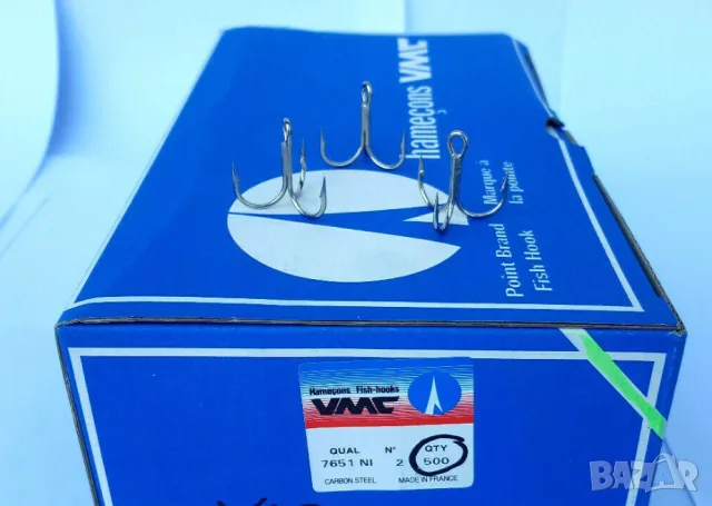Тройни куки VMC 7651 NI №2 - 100 броя, снимка 3 - Такъми - 56651494