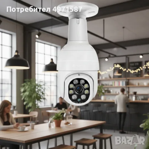 Куполна Wi-Fi камера под формата на крушка с широкообхватен ъгъл на видимост