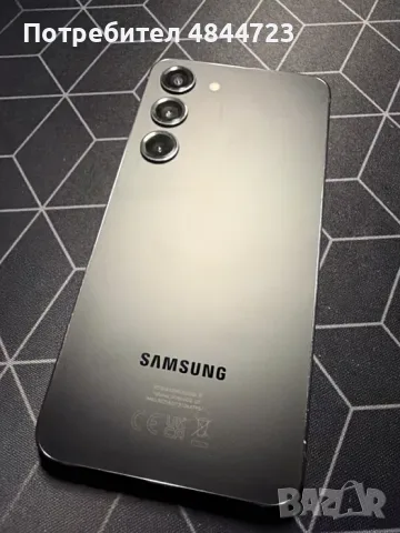 Samsung Galaxy S23 черен + оригинален черен кожен калъф Samsung
