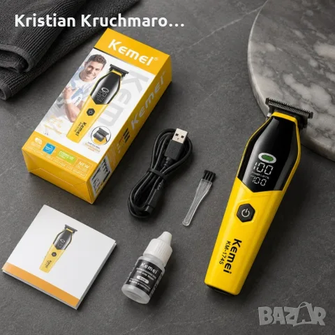 Професионален тример Kemei KM-1745, снимка 3 - Тримери - 56616616