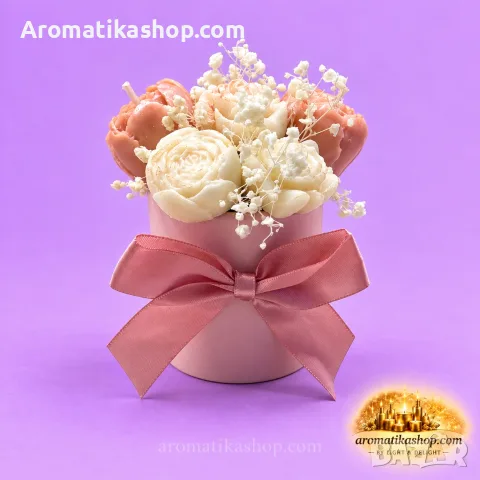 „Peach Blossom“ - Ароматен соев букет, снимка 6 - Декорация за дома - 56680374