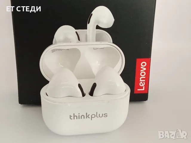 Lenovo Thinkplus Wireless Bluetooth Earbuds Безжични слушалки тапи бели с кейс Леново 
