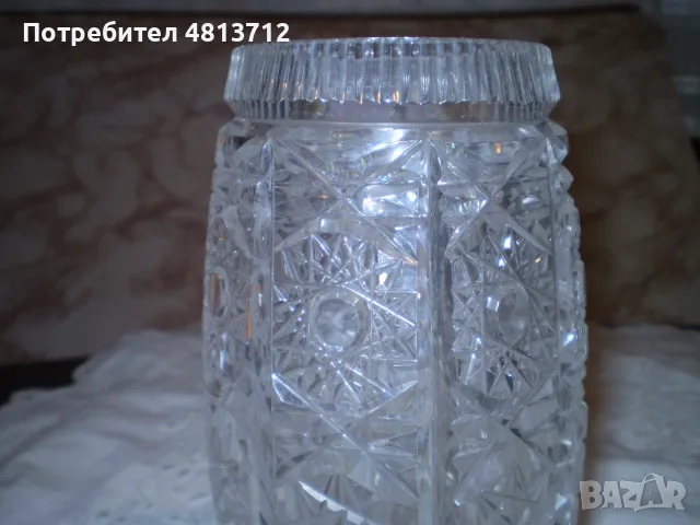 Масивна ретро кристална ваза , снимка 5 - Вази - 56742163