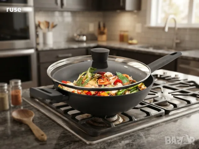 НОВО! Russell Hobbs тиган 28 см с диамантен ефект и стъклен капак