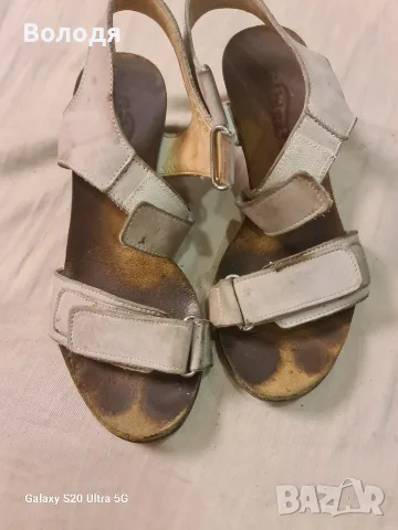 Дамски кожени сандали Tamaris, бежови, размер 36