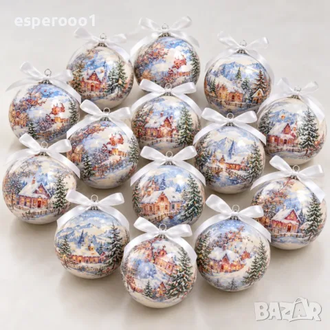 Комплект коледни топки - 7,5 см