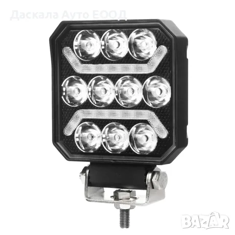 1бр. ЛЕД LED лампа с две функции, SPOT – 10 диода, DRL – 18 диода, бяла и жълта светлина , 12-24V