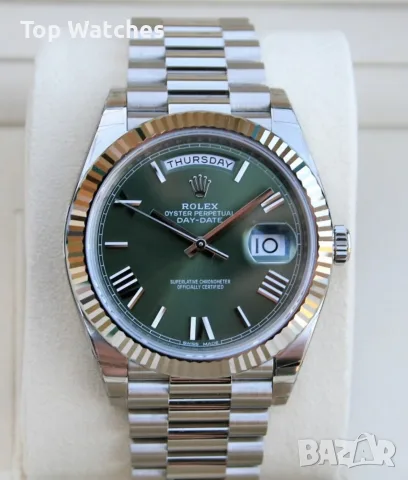 Rolex Day-Date 40mm President White Gold Olive Green Automatic Мъжки / Унисекс Различни Варианти