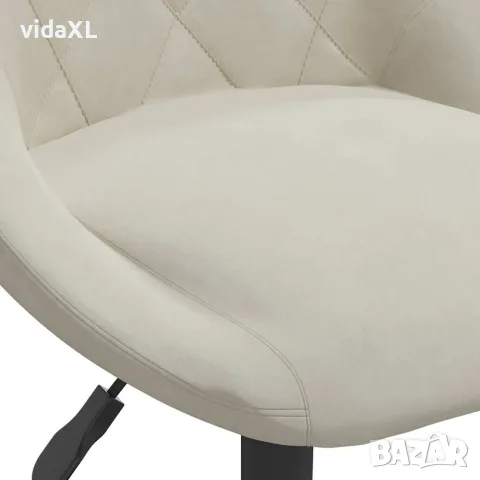 vidaXL Бар табуретка, кремава, кадифе, снимка 6 - Столове - 56147128