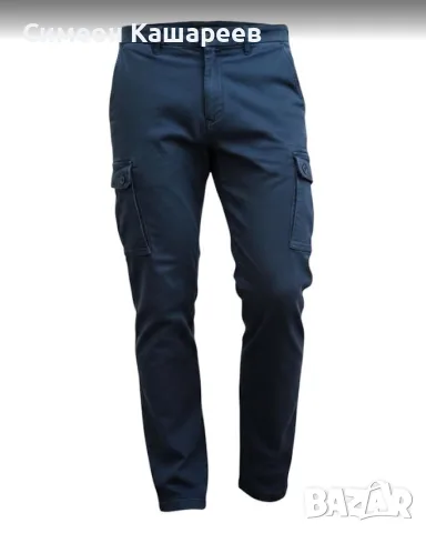Мъжки карго дънки Replay Jaan Hyperflex Slim Fit, Тъмносини, снимка 2 - Дънки - 56708559