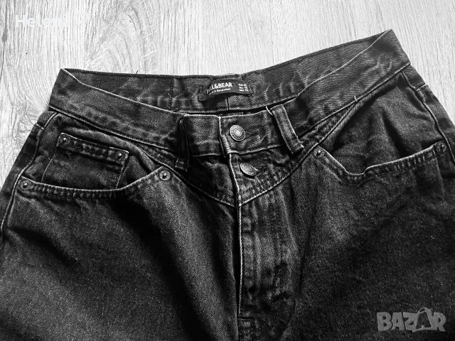 Черни графитени дамски дънки Pull&Bear, снимка 3 - Дънки - 56565340