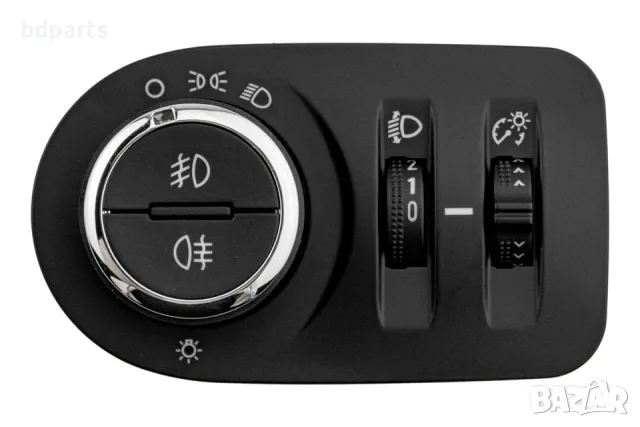 Ключ за светлини фарове, Opel, Corsa D, С Регулиране, Черен