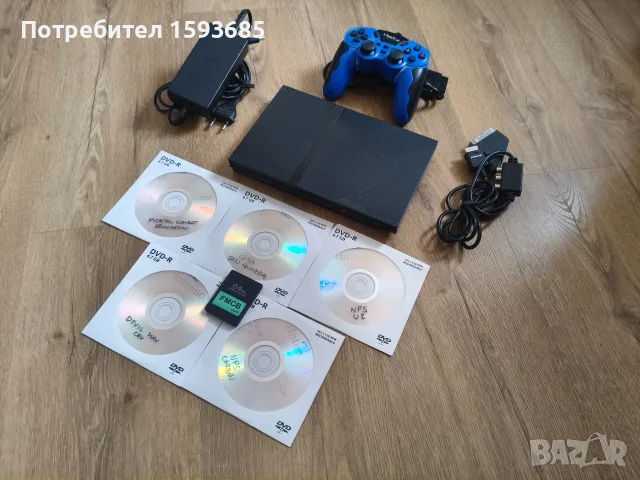 Хакнат Playstation 2 Slim - пълен комплект 