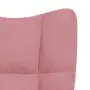 vidaXL Люлеещ стол, розов, кадифе, снимка 7