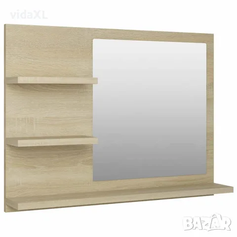 vidaXL Огледало за баня, дъб сонома, 60x10,5x45 см, инженерно дърво