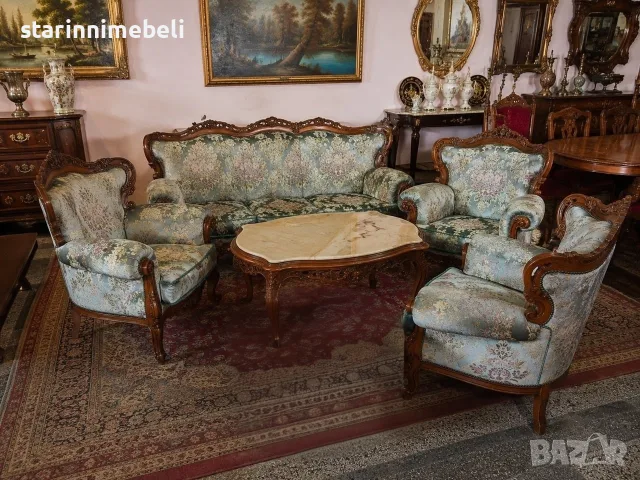 Елегантна класическа гарнитура, снимка 7 - Дивани и мека мебел - 56552960