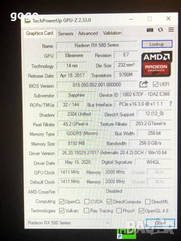shapphire nitro Rx 580 8gb 