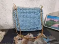 Плетена дамска чанта през рамо , снимка 1