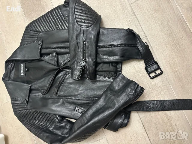 Кожено яке Just Cavalli & подарък MISS SIXTY