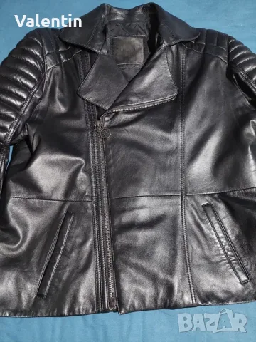 Philipp Plein черно кожено яке BIKER, снимка 3 - Якета - 56584869
