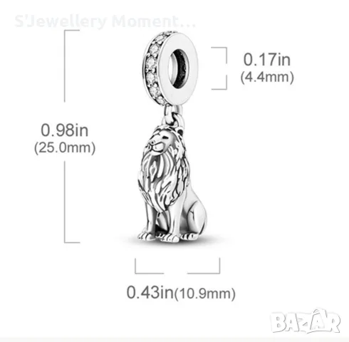 Сребърен талисман  PANDORA Lion King, снимка 3 - Гривни - 56748548