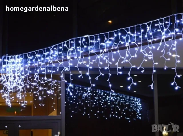 Коледна LED светлинна завеса 3 м с висулки 60 см – IP54