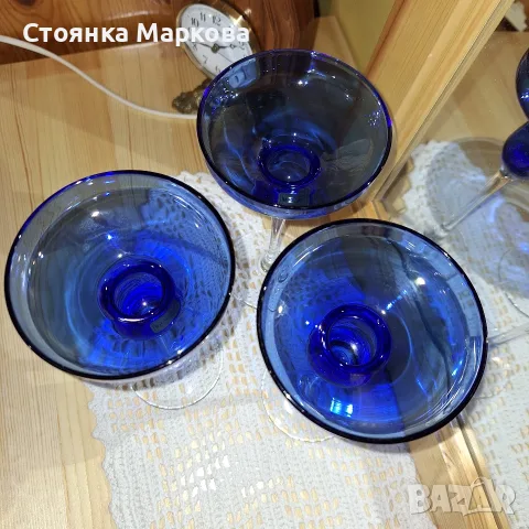 Комплект от 3 стъклени свещника, снимка 6 - Свещи и свещници (декоративни) - 56601105