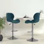 vidaXL Бар табуретки, 2 бр, сини, кадифе, снимка 2